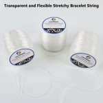 Fil de bracelet extensible de 0,8 mm, 3 rouleaux de fil élastique durable, cordon de perles transparent pour bracelets, colliers, perles et fabrication de bijoux (300 m) Fil de bracelet extensible de 0,8 mm, 3 rouleaux de fil élastique durable, cordon de perles transparent pour bracelets, colliers, perles et fabrication de bijoux (300 m)