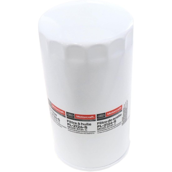 Filtre à huile moteur Motorcraft - FL-2124-S (remplace FL-2051-S/FL-2051) (remplacement OE pour Ford : (Super Duty : 11-26 F-250/F-350/F-450, 11-25 F-550, 21-25 F-600) et (16-19 et 21-26 Filtre à huile moteur Motorcraft - FL-2124-S (remplace FL-2051-S/FL-2051) (remplacement OE pour Ford : (Super Duty : 11-26 F-250/F-350/F-450, 11-25 F-550, 21-25 F-600) et (16-19 et 21-26