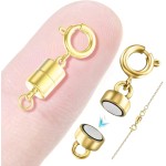 Fermoirs et fermetures de collier magnétiques Fermoir de convertisseur de bracelet plaqué or et argent 18 carats, adapté à l'extension de chaîne de colliers