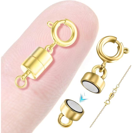 Fermoirs et fermetures de collier magnétiques Fermoir de convertisseur de bracelet plaqué or et argent 18 carats, adapté à l'extension de chaîne de colliers