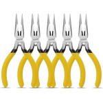 BOOSDEN Lot de 5 petites pinces à bec effilé de 12,7 cm, pinces à bec long de précision avec coupe latérale et ressort, mini pinces à pointe fine pour la fabrication de bijoux pour l'électronique, l'artisanat, le bricolage, les perles, le modélisme