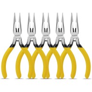 BOOSDEN Lot de 5 petites pinces à bec effilé de 12,7 cm, pinces à bec long de précision avec coupe latérale et ressort, mini pinces à pointe fine pour la fabrication de bijoux pour l'électronique, l'artisanat, le bricolage, les perles, le modélisme