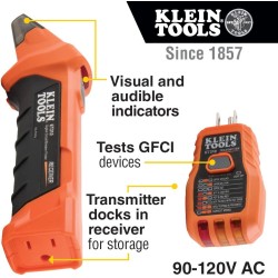 Klein Tools ET310KIT Kit de recherche de disjoncteur AC, testeur électrique, testeur GFCI, câbles, adaptateurs et étui