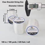 Fil de bracelet extensible de 0,8 mm, 3 rouleaux de fil élastique durable, cordon de perles transparent pour bracelets, colliers, perles et fabrication de bijoux (300 m) Fil de bracelet extensible de 0,8 mm, 3 rouleaux de fil élastique durable, cordon de perles transparent pour bracelets, colliers, perles et fabrication de bijoux (300 m)