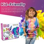 – Hello Kitty – Ensemble Tie Dye – L'ensemble comprend un T-shirt, 3 peintures colorées, une doublure, des gants et des bandes élastiques, lot de 1 (M)