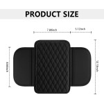 Housse de console centrale de voiture améliorée, housse d'accoudoir de voiture en cuir microfibre avec 2 sacs de rangement, boîte de rangement pour accoudoir de voiture, accessoires intérieurs pour la plupart des véhicules (noir)