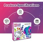 – Hello Kitty – Ensemble Tie Dye – L'ensemble comprend un T-shirt, 3 peintures colorées, une doublure, des gants et des bandes élastiques, lot de 1 (M)