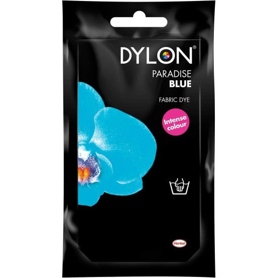 Dylon Teinture à la main, sachet de teinture pour vêtements, meubles et projets, 50 g – Bleu paradis