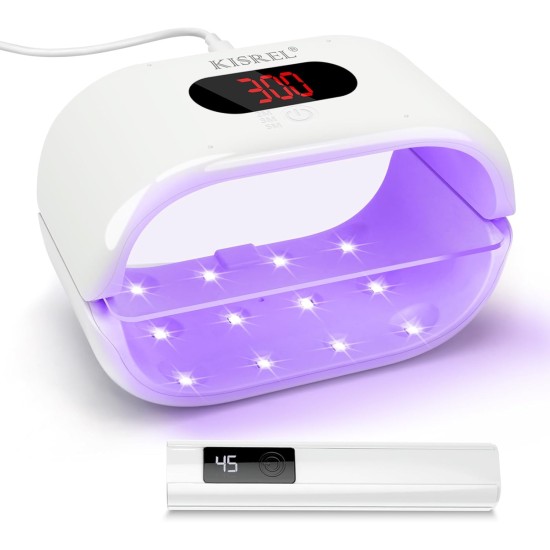 KISREL Lampe UV pour résine, grande lumière double face avec lampe de poche UV, machine de polymérisation de résine amovible 2 en 1, affichage numérique à 3 vitesses, lampe à durcissement rapide 36 W pour l'artisanat, la fabrication de bijoux