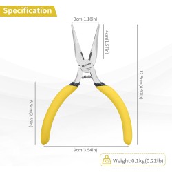 BOOSDEN Lot de 5 petites pinces à bec effilé de 12,7 cm, pinces à bec long de précision avec coupe latérale et ressort, mini pinces à pointe fine pour la fabrication de bijoux pour l'électronique, l'artisanat, le bricolage, les perles, le modélisme