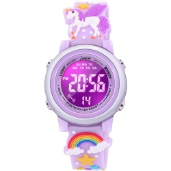 Montres étanches de dessin animé 3D pour filles avec alarme - Meilleurs cadeaux de jouets pour les filles de 3 à 12 ans