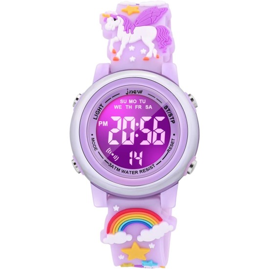 Montres étanches de dessin animé 3D pour filles avec alarme - Meilleurs cadeaux de jouets pour les filles de 3 à 12 ans