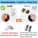 3 paires de rehausseurs de boucles d'oreilles, fermoirs de boucles d'oreilles hypoallergéniques de 8 mm pour oreilles tombantes, fermoirs de boucles d'oreilles couronne réglables pour boucles d'oreilles lourdes (8 mm 2 argent + 1 or)