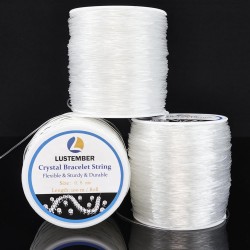 Fil de bracelet extensible de 0,8 mm, 3 rouleaux de fil élastique durable, cordon de perles transparent pour bracelets, colliers, perles et fabrication de bijoux (300 m)