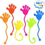 Sticky Hands Bulk 48 PCS Remplisseurs d'œufs pour panier de Pâques Cadeaux de fête pour enfants de 4 à 8 ans 8 à 12 ans Jouet à main collant extensible pour enfants Sac de cadeaux pour petits prix de classe Cadeaux pour étudiants Fournitures de fête d'ann