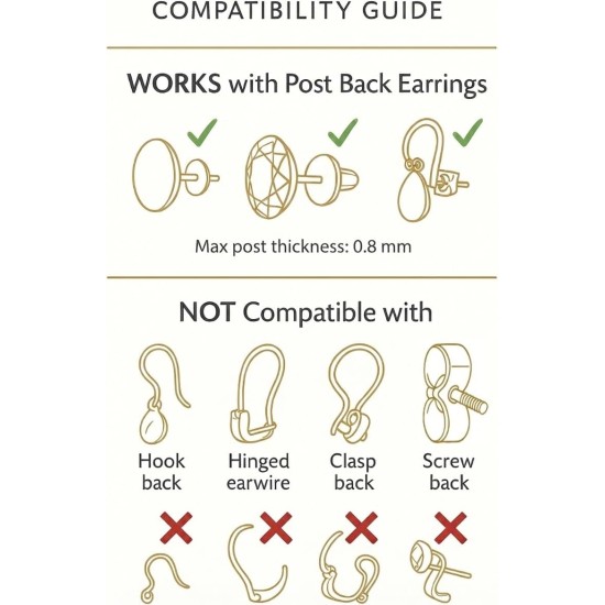 Dos de boucles d’oreilles magiques originaux pour oreilles tombantes |