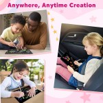 ZMLM Papier à gratter Cadeau d'artisanat : lot de 2 fournitures de cahiers arc-en-ciel, jouets, paniers de Pâques pour 3, 4, 5, 6, 7, 8, 9, 10 ans, filles et garçons, enfants, Saint-Valentin, fête d'anniversaire, jeux de voyage (rose)