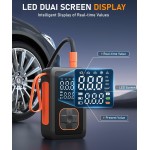 Compresseur d'air portable, gonfleur de pneus, pompe à air sans fil 3 fois plus rapide pour pneus de voiture avec lumière LED, pompe à air 150 psi avec prise allume-cigare pour voiture, moto, vélo, ballon (noir)