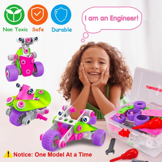 Jouets STEM pour filles de 4, 5, 6, 7, 8 ans et plus, cadeaux d'anniversaire, jouets de construction éducatifs roses pour enfants âgés de 4 à 8, 5 à 7, 8 à 10 ans, activités Stem, jouet de construction pour filles de 4 à 6, 6 à 8 ans, jeux créatifs, idée 