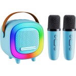 Mini haut-parleur de machine de karaoké pour enfants adultes, Bluetooth portable avec 2 microphones sans fil, idées de cadeaux d'anniversaire pour la journée des enfants, jouets pour adolescents garçons et filles âgés de 4, 5, 6, 7, 8, 9, 10, 11, 12 ans e