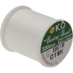 Fil de perles en nylon KO, couleur blanche, 100 % nylon pré-ciré japonais, 330TEX, cordons de nouage résistants aux enchevêtrements, bobine de 50 m, utilisation pour les projets de perles de rocaille, le travail sur métier à tisser et le tissage de perles