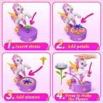 Zmpolir Kits d'artisanat, fabricant de bouquets à pousser, jouets licorne pour filles de 3 à 12 ans, jouets de bouquet en tissu, kit d'art et d'artisanat pour enfants, cadeaux d'anniversaire créatifs pour filles de 3 4 5 6 7 8 9 10 11 12 ans