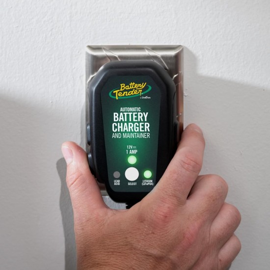 Battery Tender Junior 12 V, 800 mA Chargeur et mainteneur de batterie pour batteries au plomb et au lithium – Chargeur de batterie commutable pour sports motorisés – 022-0199-DL-WH
