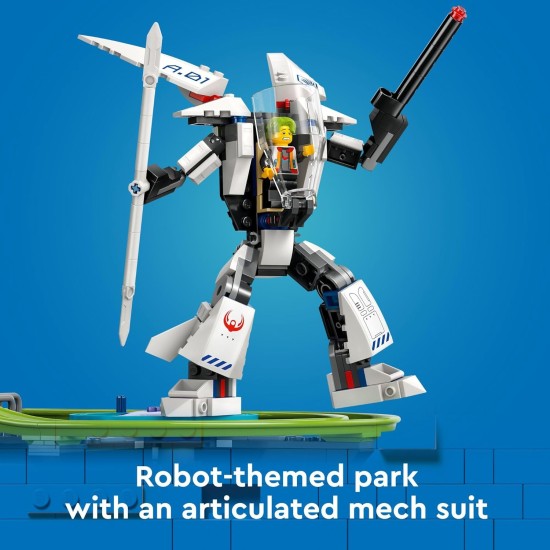 LEGO City Robot World Roller Coaster - Ensemble de construction pour enfants - Jouet d'ingénierie avec costume mécanique mobile pour garçons et filles, à partir de 8 ans - Idées cadeaux pour Noël - 60421