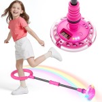 HopeRock Jouet à sauter pour filles de 6 à 10 ans, cadeaux d'anniversaire pour fille, 3 modes amusants, roue lumineuse clignotante, compteur numérique LED, batterie remplaçable, cadeaux d'anniversaire pour fille de 6 à 10 ans et plus, jouets d'extérieur a