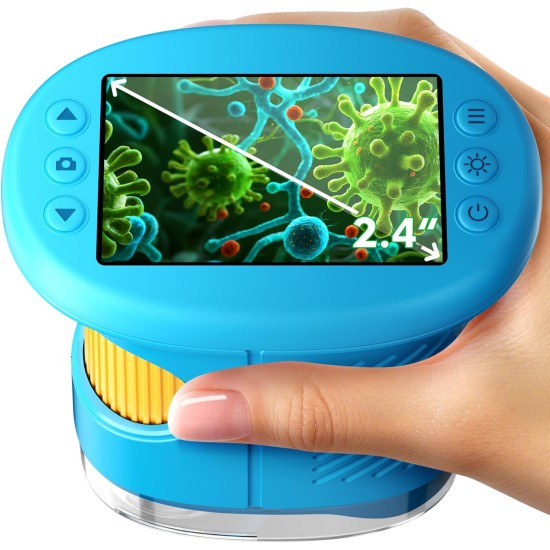 Microscope portable 1000X pour enfants, microscopes numériques pour enfants à écran 4K de 2,4