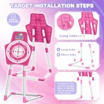 SpringFlower 2 ensembles d'arcs et de flèches avec éclairage LED, 2 pistolets à fléchettes en mousse pour enfants de 5 6 7 8 9 10 ans et plus, ensemble de tir à l'arc avec cible debout pour garçons et filles, cadeau idéal