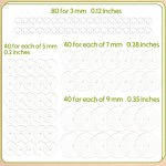 Hicarer 200 pcs Disque de perçage transparent pour piercing Bump 3/5/7/9 mm Dos de boucles d'oreilles en silicone transparent Coussinets de disque en plastique Stabilisateur, Dos de boucle d'oreille Bouchon Patchs de support de lobe d'oreille, 4 tailles