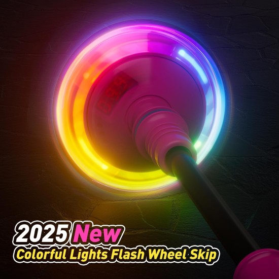 HopeRock Jouet à sauter pour filles de 6 à 10 ans, cadeaux d'anniversaire pour fille, 3 modes amusants, roue lumineuse clignotante, compteur numérique LED, batterie remplaçable, cadeaux d'anniversaire pour fille de 6 à 10 ans et plus, jouets d'extérieur a