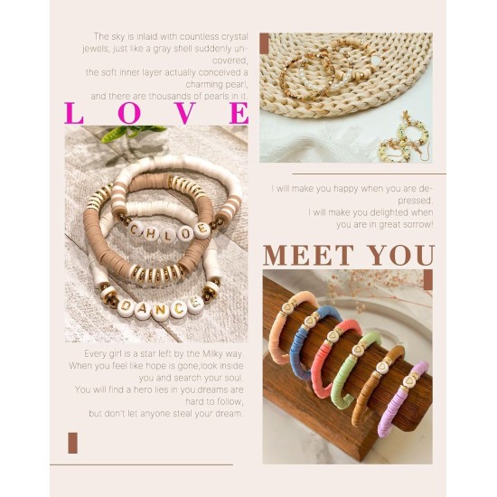 Sistenia Kit de fabrication de bracelets en perles d'argile, 20 000 pièces, 120 couleurs, 6 boîtes de perles en polymère, perles Heishi et kit de bijoux avec pendentifs, breloques, cordes élastiques, cadeau artisanal pour enfants et adultes