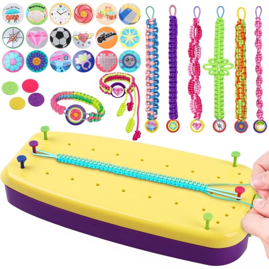 VIDIBESTY Kit de fabrication de bracelets extensibles pour filles de 6 à 12 ans, cordes élastiques, ensemble de jouets en vrac, outil de fabrication de bijoux d'amitié, cadeaux d'anniversaire de Noël populaires pour les enfants âgés de 7, 8, 9, 10, 11 ans