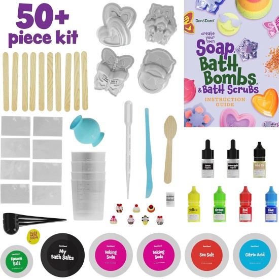 Dan&Darci Kit de fabrication de savon et de bombes de bain pour enfants, kits scientifiques de spa 3 en 1, cadeaux d'artisanat de Pâques pour filles et garçons âgés de 6 à 12 ans, travaux manuels pour filles : jouets d'expérimentation DIY, cadeau pour les