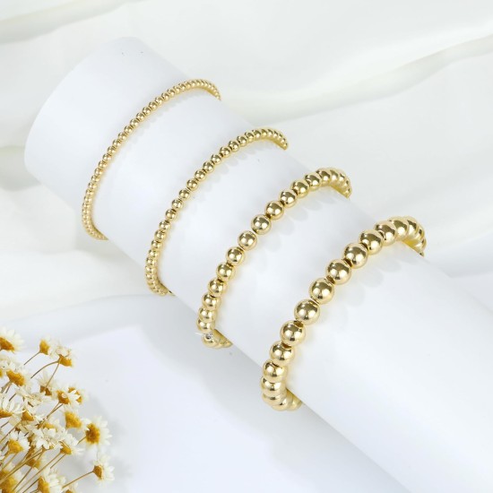 1100 pièces de perles rondes lisses-3/4/6/8mm, entretoise dorée, Kits de perles amples pour la fabrication de bracelets et de bijoux 1100 pièces de perles rondes lisses-3/4/6/8mm, entretoise dorée, Kits de perles amples pour la fabrication de bracelets et de bijoux