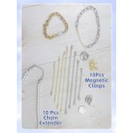 Rallonge de collier et fermoir de collier magnétique, rallonges de chaîne en or et en argent pour colliers, bracelets, bijoux