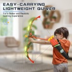 Ensemble d'arc et de flèches pour enfants, lot de 2 jeux de tir à l'arc lumineux à LED avec 20 flèches à ventouse, jouet d'intérieur et d'extérieur pour garçons et filles âgés de 4 à 8 ans, 8 à 12 ans avec cible debout et 2 carquois, cadeau d'anniversaire