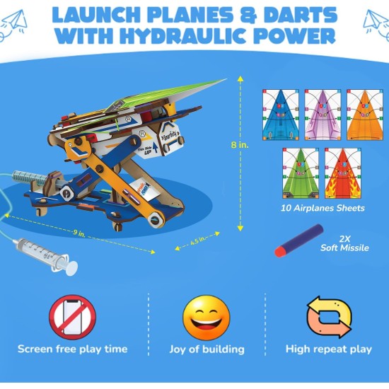 Smartivity DIY 2 en 1 Avions en Papier Hydrauliques et Lanceur de Fléchettes Jouet STEM pour Enfants Âgés de 6 à 14 Ans I Cadeaux d'Anniversaire pour Enfants Intelligents | Smartivity DIY 2 en 1 Avions en Papier Hydrauliques et Lanceur de Fléchettes Jouet STEM pour Enfants Âgés de 6 à 14 Ans I Cadeaux d'Anniversaire pour Enfants Intelligents |