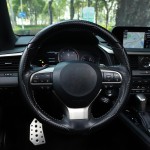 Amiss Lot de 3 housses de volant antidérapantes en fibre de carbone, imperméables et segmentées, motif papillon, protection universelle 99 % pour roue de véhicule, accessoires d'intérieur de voiture, noir