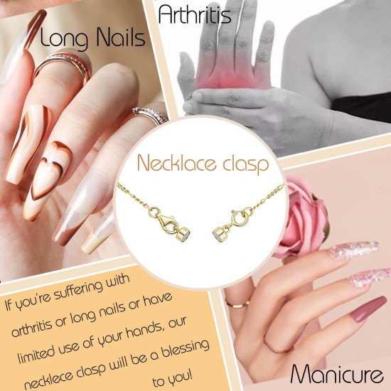 Fermoirs et fermetures de collier magnétiques Fermoir de convertisseur de bracelet plaqué or et argent 18 carats, adapté à l'extension de chaîne de colliers