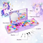 Tomons Kit de maquillage pour enfants pour filles, véritable jouet cosmétique lavable, ensemble de beauté, jouets d'anniversaire, cadeau pour filles de 3 4 5 6 7 8 9 10 ans