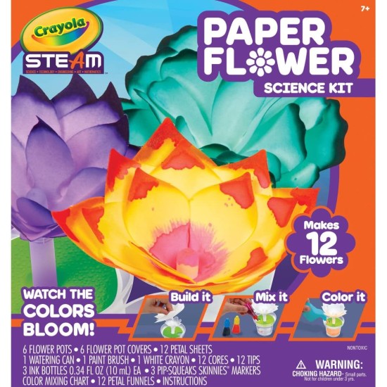 Crayola Kit scientifique de fleurs en papier, fleurs aux couleurs changeantes, cadeau pour les enfants de 7, 8, 9, 10 ans Crayola Kit scientifique de fleurs en papier, fleurs aux couleurs changeantes, cadeau pour les enfants de 7, 8, 9, 10 ans