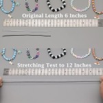 Fil Élastique pour Bracelets, 2 Rouleaux de 1 mm Cordon Élastique Extensible Robuste pour la Fabrication de Bijoux, Colliers, Perles Noir et Blanc