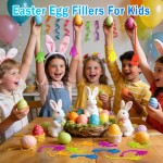 Sticky Hands Bulk 48 PCS Remplisseurs d'œufs pour panier de Pâques Cadeaux de fête pour enfants de 4 à 8 ans 8 à 12 ans Jouet à main collant extensible pour enfants Sac de cadeaux pour petits prix de classe Cadeaux pour étudiants Fournitures de fête d'ann