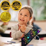 ZMLM Papier à gratter Cadeau d'artisanat : lot de 2 fournitures de cahiers arc-en-ciel, jouets, paniers de Pâques pour 3, 4, 5, 6, 7, 8, 9, 10 ans, filles et garçons, enfants, Saint-Valentin, fête d'anniversaire, jeux de voyage (rose)