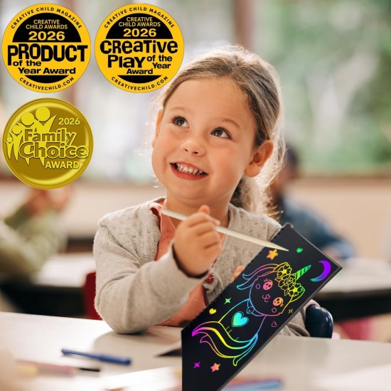 ZMLM Papier à gratter Cadeau d'artisanat : lot de 2 fournitures de cahiers arc-en-ciel, jouets, paniers de Pâques pour 3, 4, 5, 6, 7, 8, 9, 10 ans, filles et garçons, enfants, Saint-Valentin, fête d'anniversaire, jeux de voyage (rose)