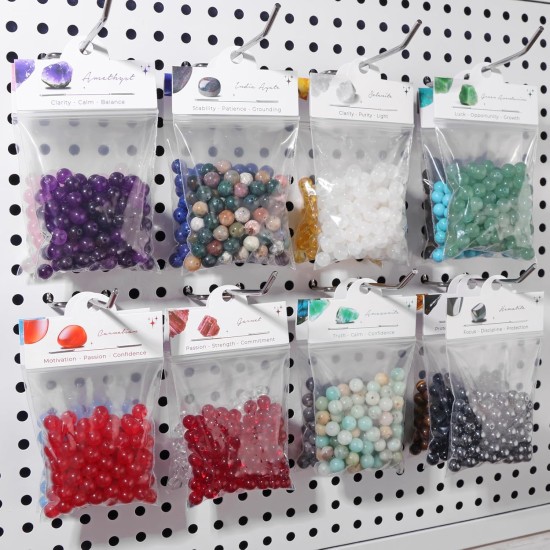 Raicegs 100 pièces 8mm perles de sélénite perles de pierres précieuses naturelles perles rondes en vrac pour la fabrication de bijoux bracelets à faire soi-même collier