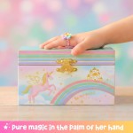 Giggle & Honey® Boîte à bijoux musicale pour filles – Boîte à bijoux pour enfants, jouets licorne pour filles de 4 à 6 ans, cadeaux licorne